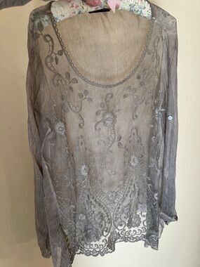 Silk Embroidered Long-Sleeve